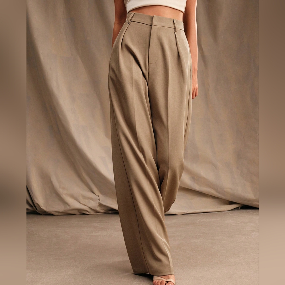High Waisted Wide Leg Suit Trousers - Picture 3 of 6